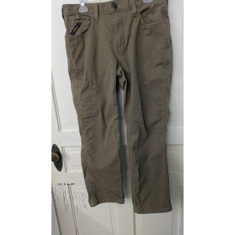 Ariat Rebar M4 Relaxed Straight Pants Mens 33 hemmed to 28 inseam Tan